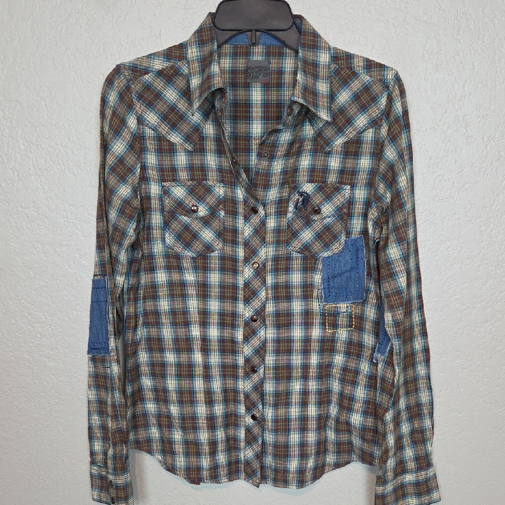 Southern Thread Snap Western Cowgirl Shirt Size M